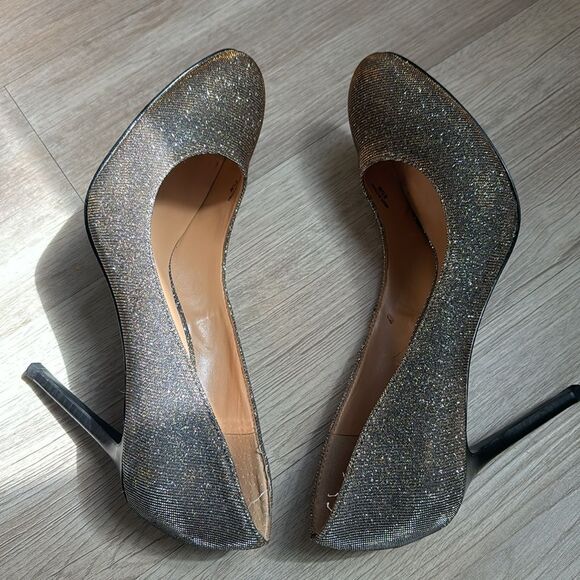 Banana Republic Womens Glitter Gold/silver Chameleon Round Toe Heels Siz… - Picture 6 of 7